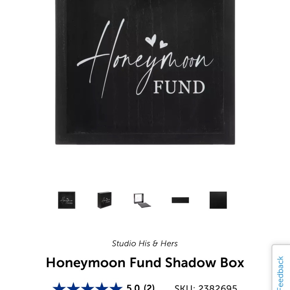 Black Honeymoon Fund Shadow Box - Picture 10 of 10